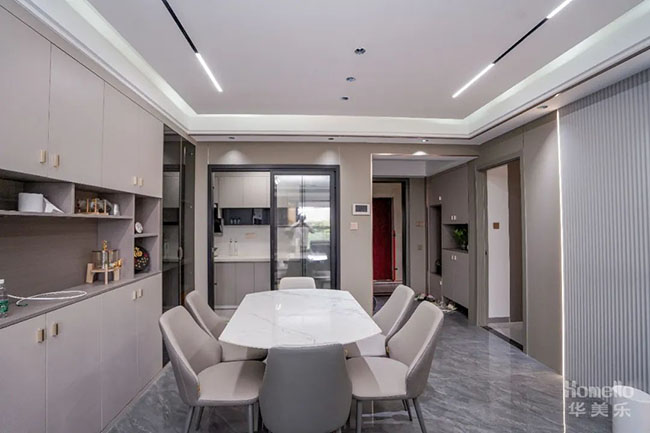 136㎡簡約四居，質感拉滿橫廳布局，肉眼可見的舒適恬靜樂居